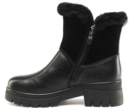 ЖЕНСКИЕ САПОГИ НАТУРАЛЬНАЯ КОЖА+ВЕЛЮР / НАТУРАЛЬНЫЙ МЕХ GUGU ГЕРМАНИЯ