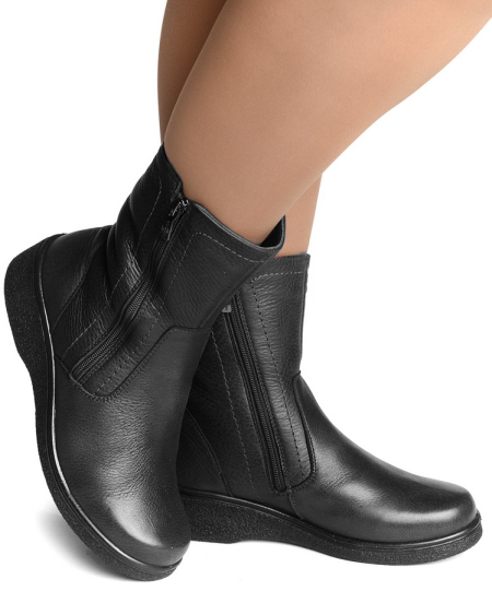 ЖЕНСКИЕ ПОЛУСАПОГИ НАТУРАЛЬНАЯ КОЖА / ШЕРСТЬ РОСВЕСТ РОССИЯ