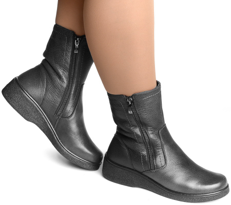 ЖЕНСКИЕ ПОЛУСАПОГИ НАТУРАЛЬНАЯ КОЖА / ШЕРСТЬ РОСВЕСТ РОССИЯ