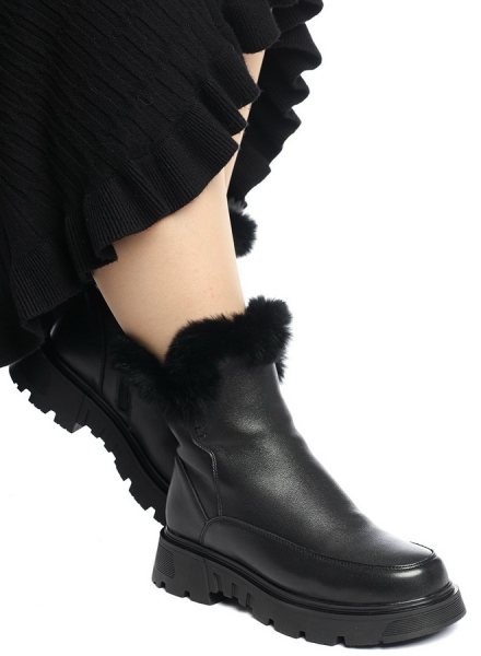 ЖЕНСКИЕ ПОЛУСАПОГИ НАТУРАЛЬНАЯ КОЖА НАТУРАЛЬНЫЙ МЕХ GUGU ГЕРМАНИЯ