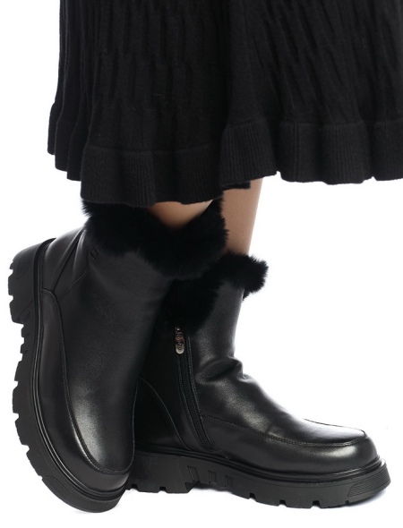 ЖЕНСКИЕ ПОЛУСАПОГИ НАТУРАЛЬНАЯ КОЖА НАТУРАЛЬНЫЙ МЕХ GUGU ГЕРМАНИЯ