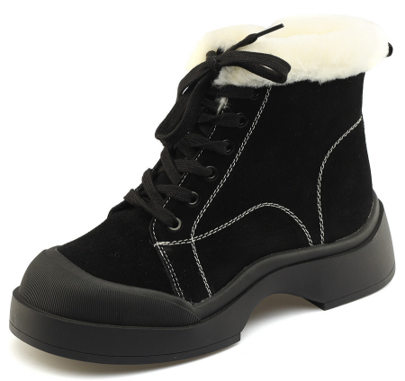 ЖЕНСКИЕ БОТИНКИ НАТУРАЛЬНАЯ КОЖА (ВЕЛЮР) НАТУРАЛЬНЫЙ МЕХ GUGU ГЕРМАНИЯ