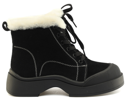 ЖЕНСКИЕ БОТИНКИ НАТУРАЛЬНАЯ КОЖА (ВЕЛЮР) НАТУРАЛЬНЫЙ МЕХ GUGU ГЕРМАНИЯ