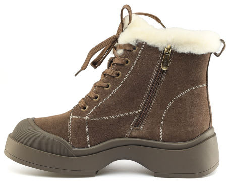 ЖЕНСКИЕ БОТИНКИ НАТУРАЛЬНАЯ КОЖА (ВЕЛЮР) НАТУРАЛЬНЫЙ МЕХ GUGU ГЕРМАНИЯ