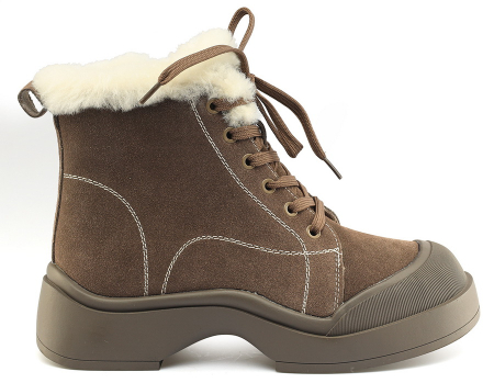 ЖЕНСКИЕ БОТИНКИ НАТУРАЛЬНАЯ КОЖА (ВЕЛЮР) НАТУРАЛЬНЫЙ МЕХ GUGU ГЕРМАНИЯ