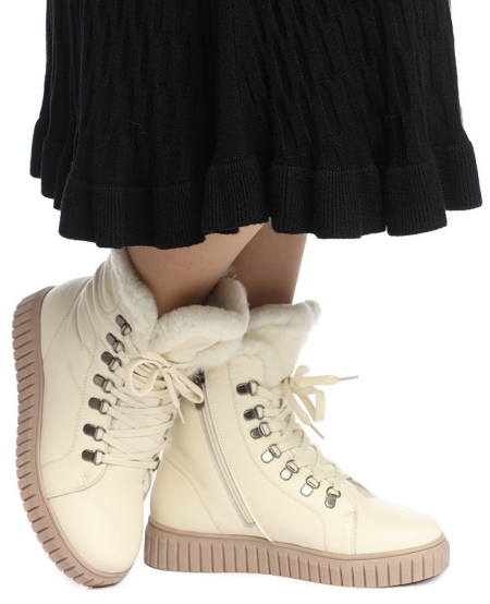 ЖЕНСКИЕ БОТИНКИ НАТУРАЛЬНАЯ КОЖА / НАТУРАЛЬНЫЙ МЕХ GUGU ГЕРМАНИЯ