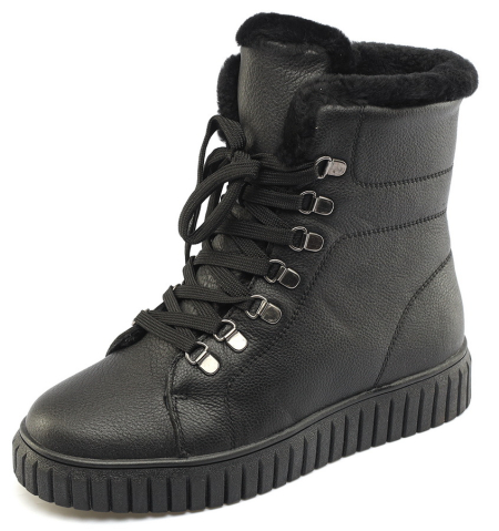 ЖЕНСКИЕ БОТИНКИ НАТУРАЛЬНАЯ КОЖА / НАТУРАЛЬНЫЙ МЕХ GUGU ГЕРМАНИЯ