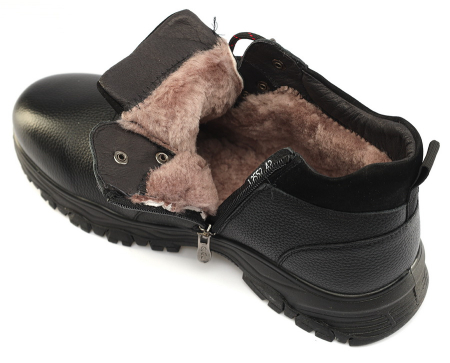 МУЖСКИЕ БОТИНКИ НАТУРАЛЬНАЯ КОЖА / НАТУРАЛЬНЫЙ МЕХ GUGU