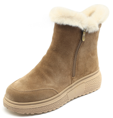 ЖЕНСКИЕ БОТИНКИ НАТУРАЛЬНАЯ КОЖА(ВЕЛЮР) / НАТУРАЛЬНЫЙ МЕХ GUGU ГЕРМАНИЯ