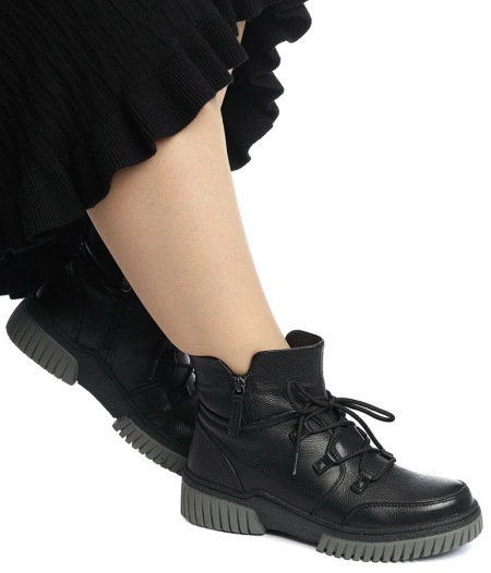 ЖЕНСКИЕ БОТИНКИ НАТУРАЛЬНАЯ КОЖА НАТУРАЛЬНЫЙ МЕХ GUGU ГЕРМАНИЯ