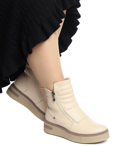 ЖЕНСКИЕ БОТИНКИ НАТУРАЛЬНАЯ КОЖА НАТУРАЛЬНЫЙ МЕХ GUGU ГЕРМАНИЯ