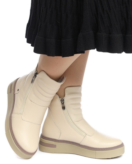 ЖЕНСКИЕ БОТИНКИ НАТУРАЛЬНАЯ КОЖА НАТУРАЛЬНЫЙ МЕХ GUGU ГЕРМАНИЯ