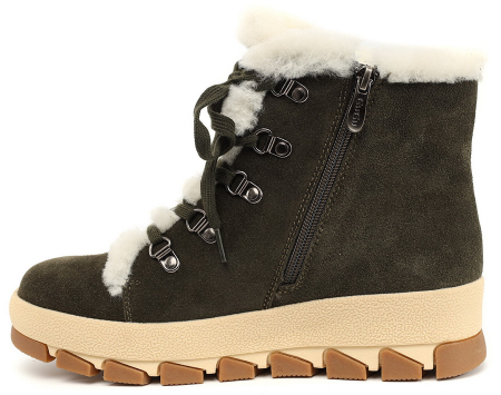 ЖЕНСКИЕ БОТИНКИ НАТУРАЛЬНАЯ КОЖА ( ВЕЛЮР ) / НАТУРАЛЬНЫЙ МЕХ GUGU ГЕРМАНИЯ