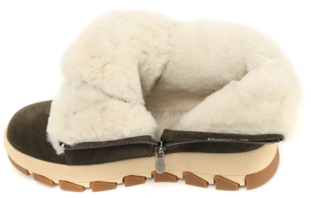 ЖЕНСКИЕ БОТИНКИ НАТУРАЛЬНАЯ КОЖА ( ВЕЛЮР ) / НАТУРАЛЬНЫЙ МЕХ GUGU ГЕРМАНИЯ