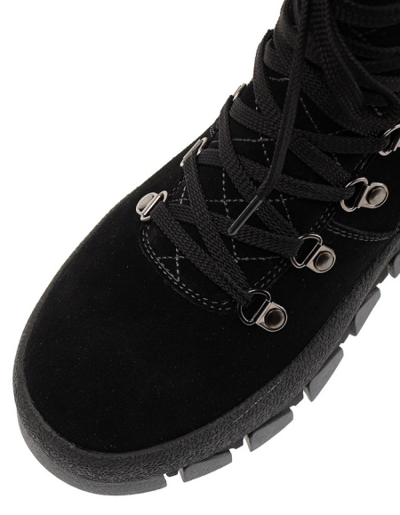 ЖЕНСКИЕ БОТИНКИ НАТУРАЛЬНАЯ КОЖА ( ВЕЛЮР ) / НАТУРАЛЬНЫЙ МЕХ GUGU ГЕРМАНИЯ