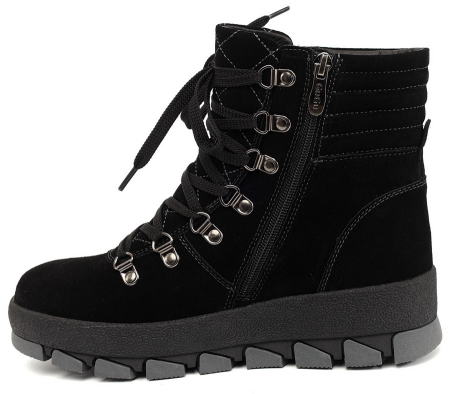 ЖЕНСКИЕ БОТИНКИ НАТУРАЛЬНАЯ КОЖА ( ВЕЛЮР ) / НАТУРАЛЬНЫЙ МЕХ GUGU ГЕРМАНИЯ