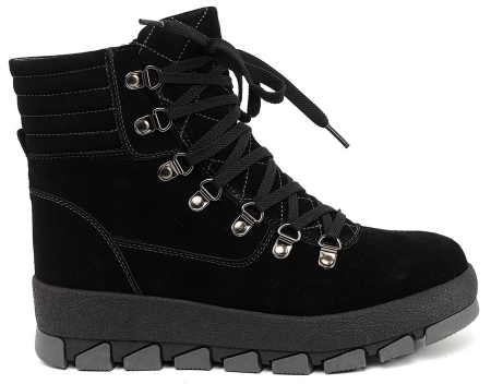 ЖЕНСКИЕ БОТИНКИ НАТУРАЛЬНАЯ КОЖА ( ВЕЛЮР ) / НАТУРАЛЬНЫЙ МЕХ GUGU ГЕРМАНИЯ