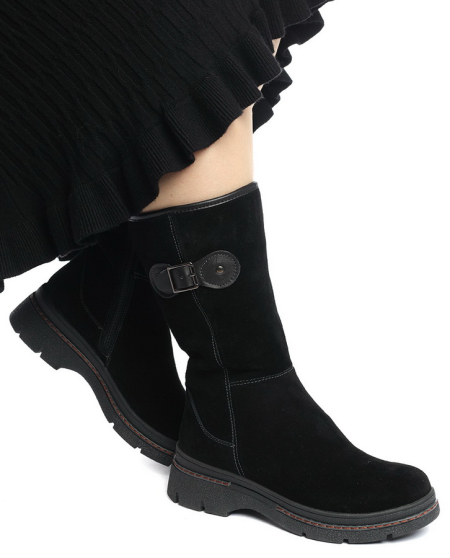 ЖЕНСКИЕ САПОГИ НАТУРАЛЬНАЯ КОЖА (ВЕЛЮР) / НАТУРАЛЬНЫЙ МЕХ GUGU ГЕРМАНИЯ