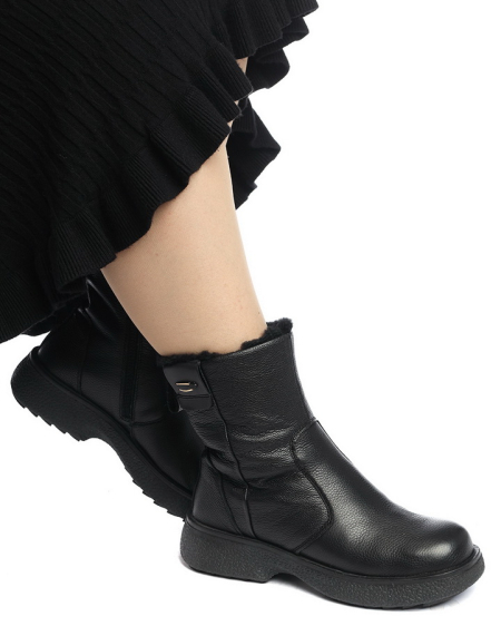 ЖЕНСКИЕ САПОГИ НАТУРАЛЬНАЯ КОЖА / НАТУРАЛЬНЫЙ МЕХ GUGU ГЕРМАНИЯ