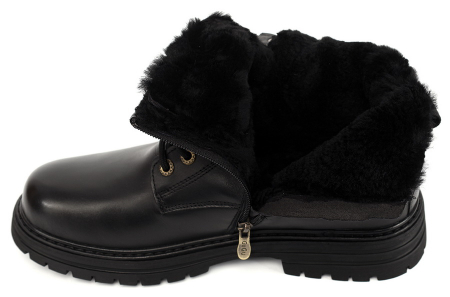 МУЖСКИЕ БОТИНКИ НАТУРАЛЬНАЯ КОЖА / НАТУРАЛЬНЫЙ МЕХ GUGU ГЕРМАНИЯ