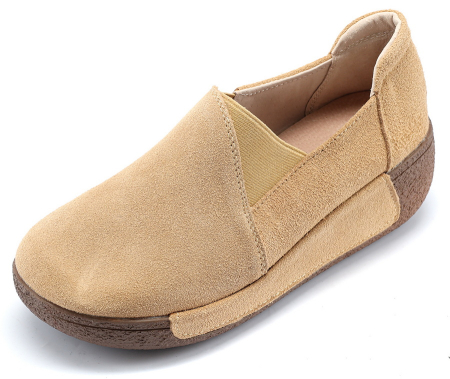 ЖЕНСКИЕ МОКАСИНЫ НА ТАНКЕТКЕ НАТУРАЛЬНАЯ КОЖА (ЗАМША) BINIFOOT/BNF ТАЙВАНЬ