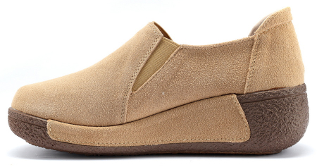 ЖЕНСКИЕ МОКАСИНЫ НА ТАНКЕТКЕ НАТУРАЛЬНАЯ КОЖА (ЗАМША) BINIFOOT/BNF ТАЙВАНЬ