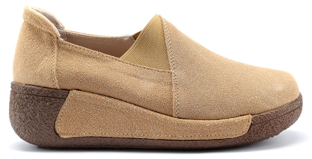 ЖЕНСКИЕ МОКАСИНЫ НА ТАНКЕТКЕ НАТУРАЛЬНАЯ КОЖА (ЗАМША) BINIFOOT/BNF ТАЙВАНЬ