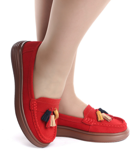 ЖЕНСКИЕ МОКАСИНЫ НАТУРАЛЬНАЯ КОЖА ВЕЛЮР BINIFOOT ТАЙВАНЬ