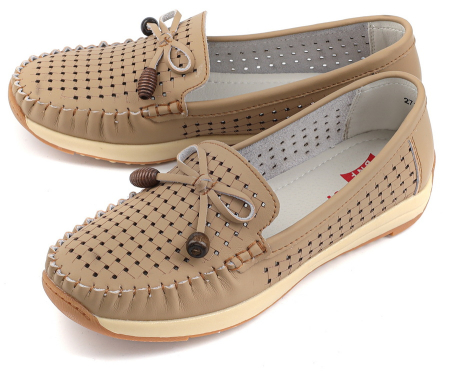 ЖЕНСКИЕ МОКАСИНЫ НАТУРАЛЬНАЯ КОЖА BINIFOOT/BNF ТАЙВАНЬ