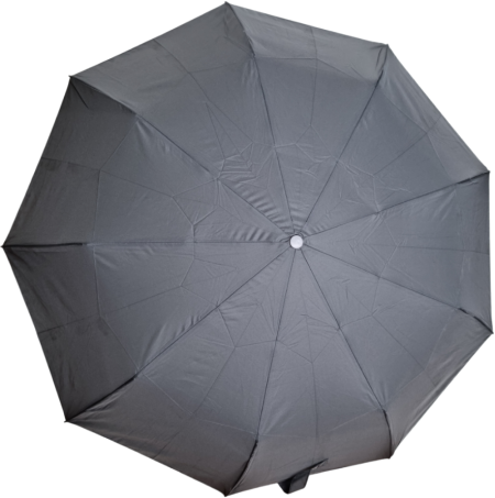 ЗОНТ СЕРЫЙ АВТОМАТ РУЧКА КАРАБИН 9 СПИЦ