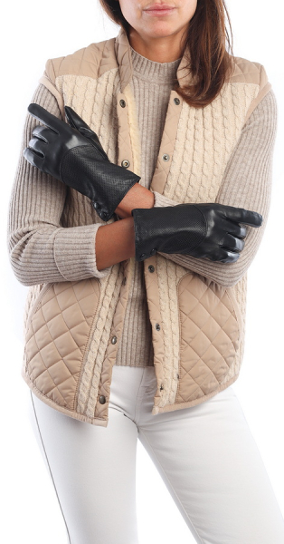 ПЕРЧАТКИ ЖЕНСКИЕ КОЖА ЯГНЕНКА/ШЕЛК