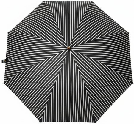ЗОНТ ЖЕНСКИЙ ТРОСТЬ ЧЕРНО-БЕЛЫЙ В ПОЛОСКУ МЕХАНИКА 8 СПИЦ