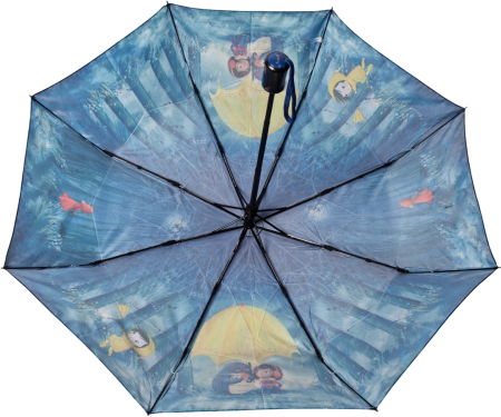 ЗОНТ ЖЕНСКИЙ АВТОМАТ ДЕВОЧКИ ПИНГВИН ЗОНТЫ СИНИЙ ЛЕС 8СПИЦ АНТИВЕТЕР