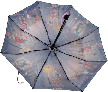 ЗОНТ ЖЕНСКИЙ АВТОМАТ ДЕТИ ДОЖДЬ ГУСИ КОРИЧНЕВЫЙ 8 СПИЦ АНТИВЕТЕР