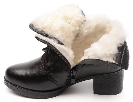 ЖЕНСКИЕ БОТИНКИ НАТУРАЛЬНАЯ КОЖА НАТУРАЛЬНЫЙ МЕХ GUGU ГЕРМАНИЯ