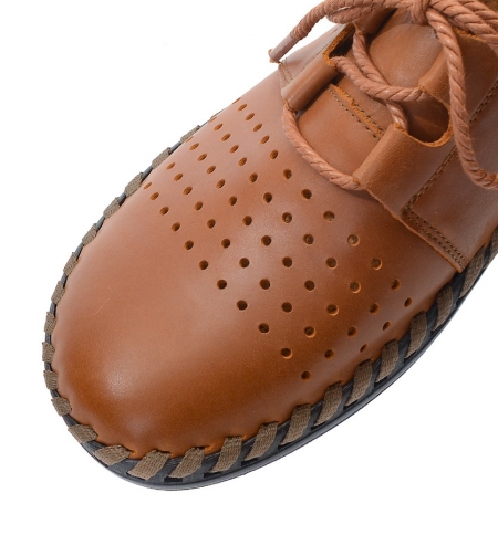 МУЖСКИЕ МОКАСИНЫ С ПЕРФОРАЦИЕЙ НАТУРАЛЬНАЯ КОЖА GUGU ГЕРМАНИЯ