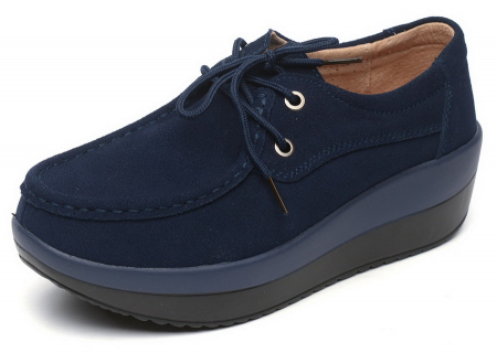 ЖЕНСКИЕ МОКАСИНЫ НА ТАНКЕТКЕ НАТУРАЛЬНАЯ ЗАМША BINIFOOT ТАЙВАНЬ