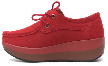 ЖЕНСКИЕ МОКАСИНЫ НА ТАНКЕТКЕ НАТУРАЛЬНАЯ ЗАМША BINIFOOT ТАЙВАНЬ