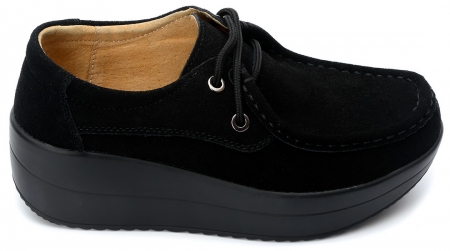 ЖЕНСКИЕ МОКАСИНЫ НА ТАНКЕТКЕ НАТУРАЛЬНАЯ ЗАМША BINIFOOT ТАЙВАНЬ