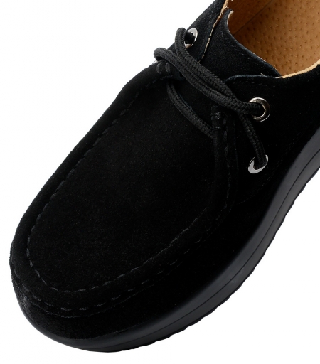 ЖЕНСКИЕ МОКАСИНЫ НА ТАНКЕТКЕ НАТУРАЛЬНАЯ ЗАМША BINIFOOT ТАЙВАНЬ