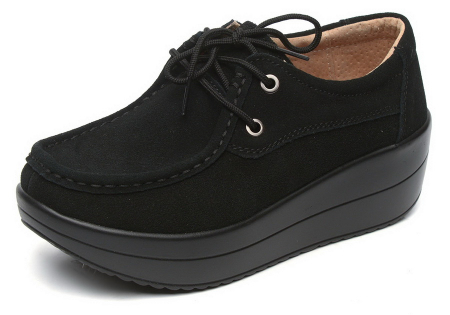 ЖЕНСКИЕ МОКАСИНЫ НА ТАНКЕТКЕ НАТУРАЛЬНАЯ ЗАМША BINIFOOT ТАЙВАНЬ