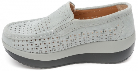 ЖЕНСКИЕ МОКАСИНЫ С ПЕРФОРАЦИЕЙ НАТУРАЛЬНАЯ ЗАМША BINIFOOT ТАЙВАНЬ