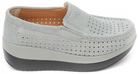 ЖЕНСКИЕ МОКАСИНЫ С ПЕРФОРАЦИЕЙ НАТУРАЛЬНАЯ ЗАМША BINIFOOT ТАЙВАНЬ