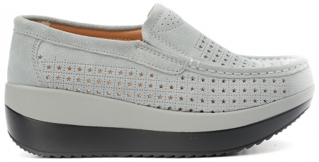 ЖЕНСКИЕ МОКАСИНЫ С ПЕРФОРАЦИЕЙ НАТУРАЛЬНАЯ ЗАМША BINIFOOT ТАЙВАНЬ