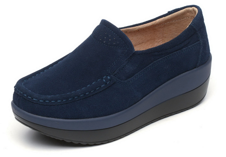 ЖЕНСКИЕ МОКАСИНЫ НА ТАНКЕТКЕ НАТУРАЛЬНАЯ ЗАМША BINIFOOT ТАЙВАНЬ