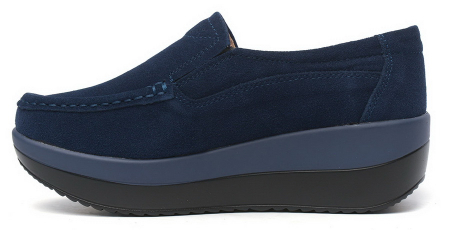 ЖЕНСКИЕ МОКАСИНЫ НА ТАНКЕТКЕ НАТУРАЛЬНАЯ ЗАМША BINIFOOT ТАЙВАНЬ