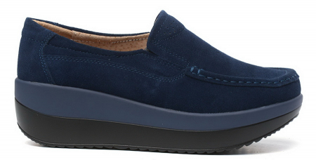 ЖЕНСКИЕ МОКАСИНЫ НА ТАНКЕТКЕ НАТУРАЛЬНАЯ ЗАМША BINIFOOT ТАЙВАНЬ