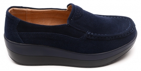 ЖЕНСКИЕ МОКАСИНЫ НА ТАНКЕТКЕ НАТУРАЛЬНАЯ ЗАМША BINIFOOT ТАЙВАНЬ