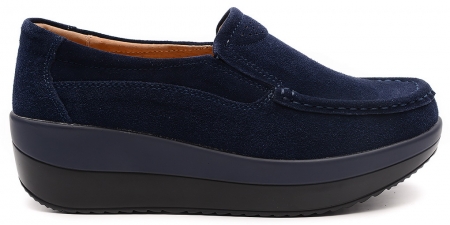 ЖЕНСКИЕ МОКАСИНЫ НА ТАНКЕТКЕ НАТУРАЛЬНАЯ ЗАМША BINIFOOT ТАЙВАНЬ