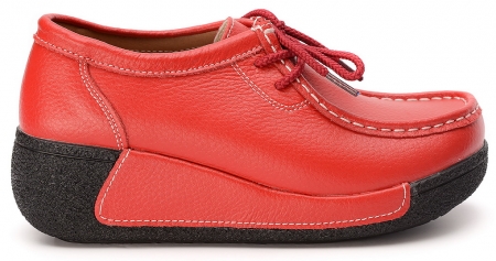 ЖЕНСКИЕ МОКАСИНЫ НА ТАНКЕТКЕ НАТУРАЛЬНАЯ КОЖА BINIFOOT/BNF ТАЙВАНЬ